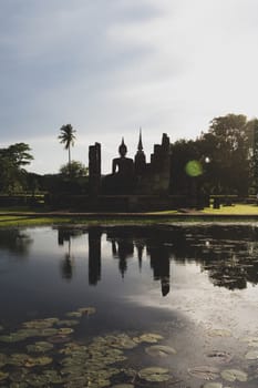 Wat Mahathat is a temple in Sukhothai town since ancient times. And is the temple of Sukhothai Kingdom Wat Mahathat is located in the Sukhothai Historical Park. :SUKHOTHAI,THAILAND-JULY,01,2018