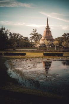 Wat Mahathat is a temple in Sukhothai town since ancient times. And is the temple of Sukhothai Kingdom Wat Mahathat is located in the Sukhothai Historical Park. :SUKHOTHAI,THAILAND-JULY,01,2018