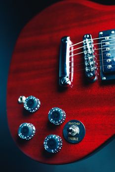 electric guitar with festive Christmas lights