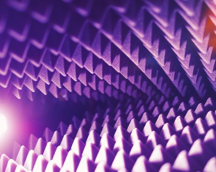 acoustic foam pyramid abstract background with glow light