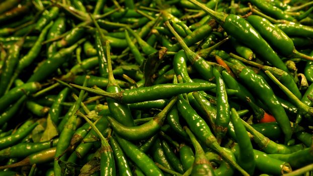 Many colorful hot spicy organic chilli ingredient for asian thai street food such as Tom yum and anymore 