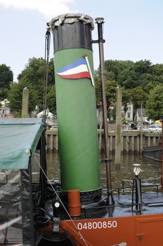 Ship's funnel of the steam tug Tiger.