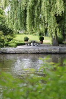 Waterside property at the Alster in Hamburg, Germany.