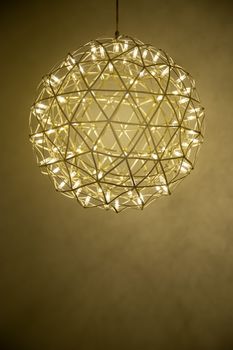 Close up of chandelier modern shape circle