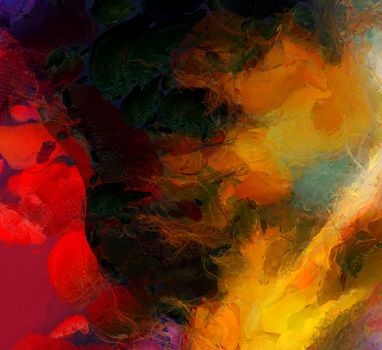 Colorful Hot Abstract Painting. 3D rendering