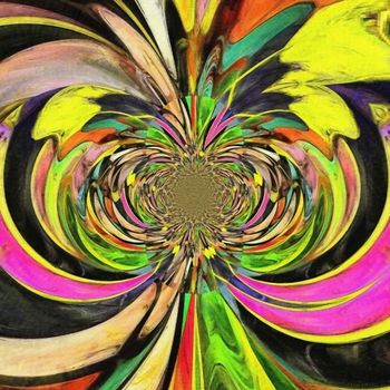 Colorful Abstract Painting. Vivid fractal. 3D rendering