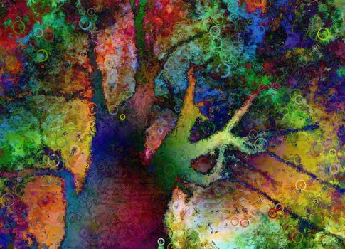 Colorful Abstract Tree. 3D rendering