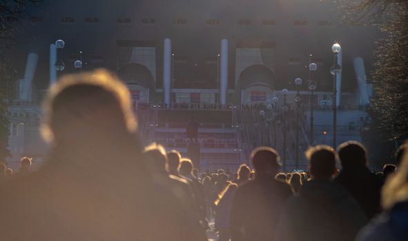 April 17, 2018. St. Petersburg, Russia. Stadium St. Petersburg arena (Gazprom arena), which will host the matches of the European football Championship in 2020 and the final of the Champions League in 2021