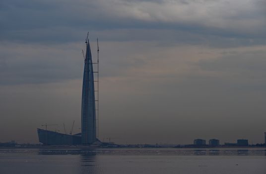 April 17, 2018. St. Petersburg, Russia. Public and business complex Lakhta Center, where the headquarters of Gazprom will be located.