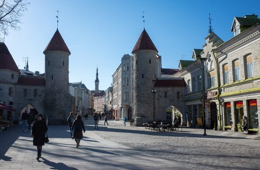 April 19, 2019, Tallinn, Estonia. Street of the old town in Tallinn.
