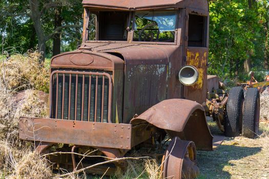Old truck parked and left to deteriorate and rust unwanted