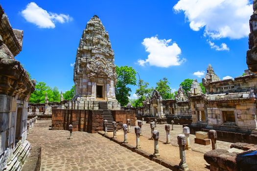 Beautiful scene of Sadok Kok Thom Historical Park, this is an 11th-century Khmer temple in present-day is in Sa Kaeo province, Thailand.