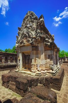 Beautiful scene of Sadok Kok Thom Historical Park, this is an 11th-century Khmer temple in present-day is in Sa Kaeo province, Thailand.