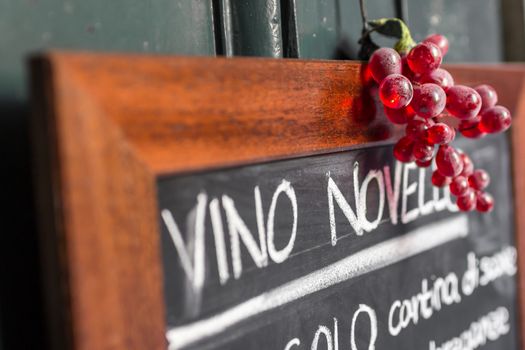 New wine house on the menu of the day.