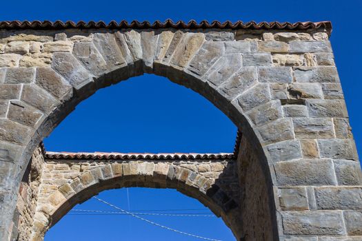 Bottom view of an ancient medieval passage.