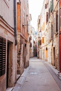 Quaint streets on a hot summer's day in the iconic town of Piran in Slovenia