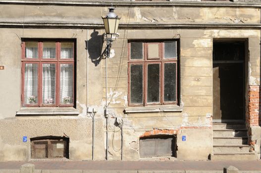 Run-down building in Wismar, Germany.