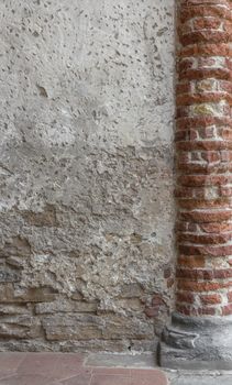 An 'old column and a wall built in the Middle Ages.