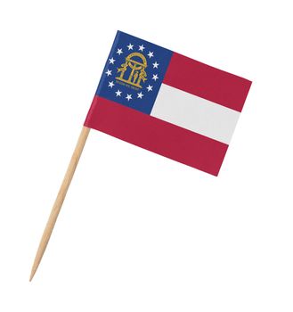 Small paper US-state flag on wooden stick - Georgia - Isolated on white