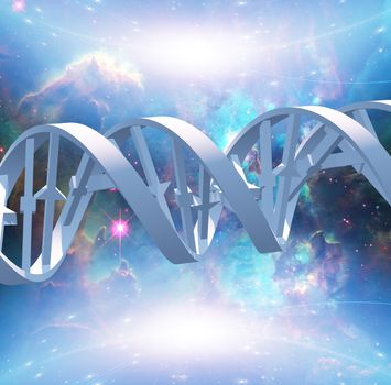 DNA strand in vivid space. 3D rendering