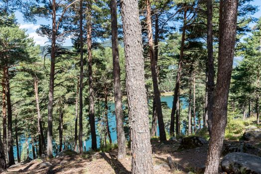 Summer afternoon at Lake Engolasters in the Pyrenees. Escaldes Engordany, Andorra.