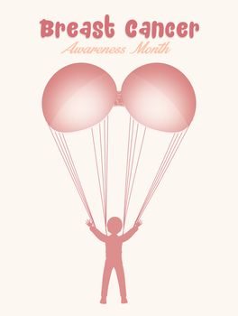 illustration of bra in the shape of a parachute for Breast Cancer