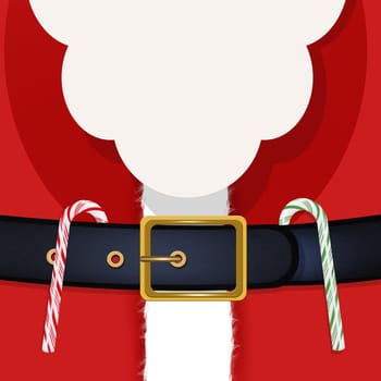illustration of Santa Claus jacket with candy cane