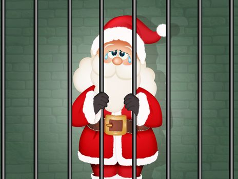 illustration of Santa Claus arrested