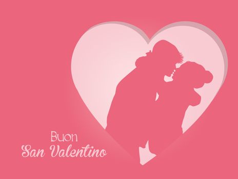 illustration of Valentines day postcard