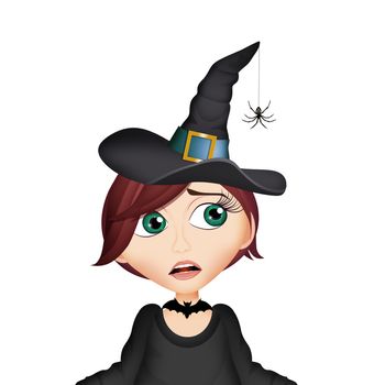 illustration of Halloween witch