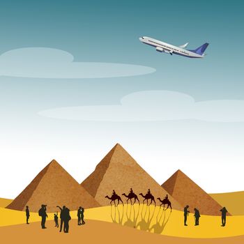 illustration of visit the pyramids in Egypt