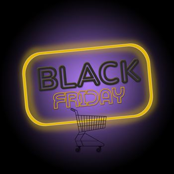 illustration of black friday banner on the wall