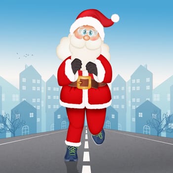 illustration of Santa Claus race