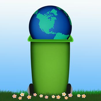 illustration of the plastic world