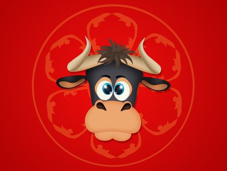 illustration of Chinese New Year, Year of the Ox