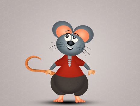 illustration of funny rat