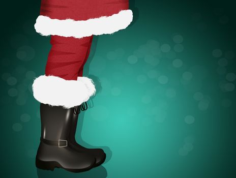 illustration of Santa's legs in boots
