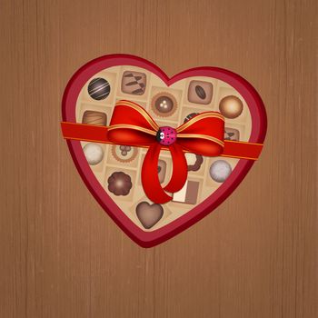 illustration of chocolates as a gift for Valentine's Day