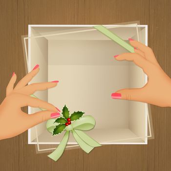 illustration of Christmas box