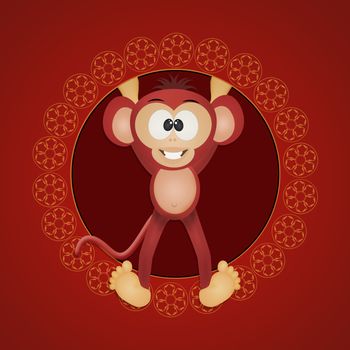 illustration of monkey icon for horoscope Chinese