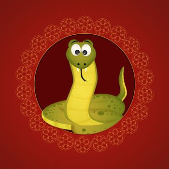 illustration of snake icon for horoscope Chinese