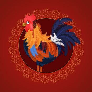 illustration of rooster icon for horoscope Chinese