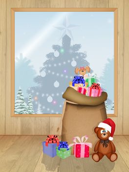 gifts in the Christmas sack