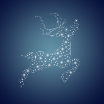 Christmas card with bright reindeer