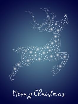 Christmas card with bright reindeer