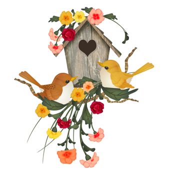 illustration of bird house