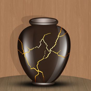 illustration of kintsugi