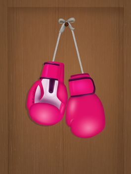 illustration of pink boxing gloves