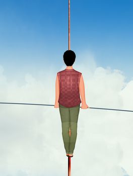 the tightrope walker on the wire