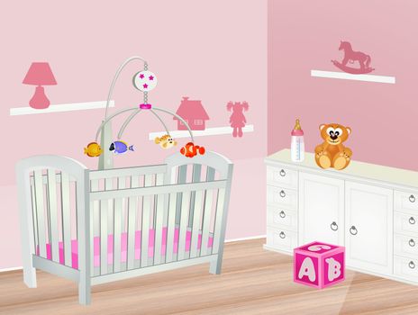 baby pink bedroom